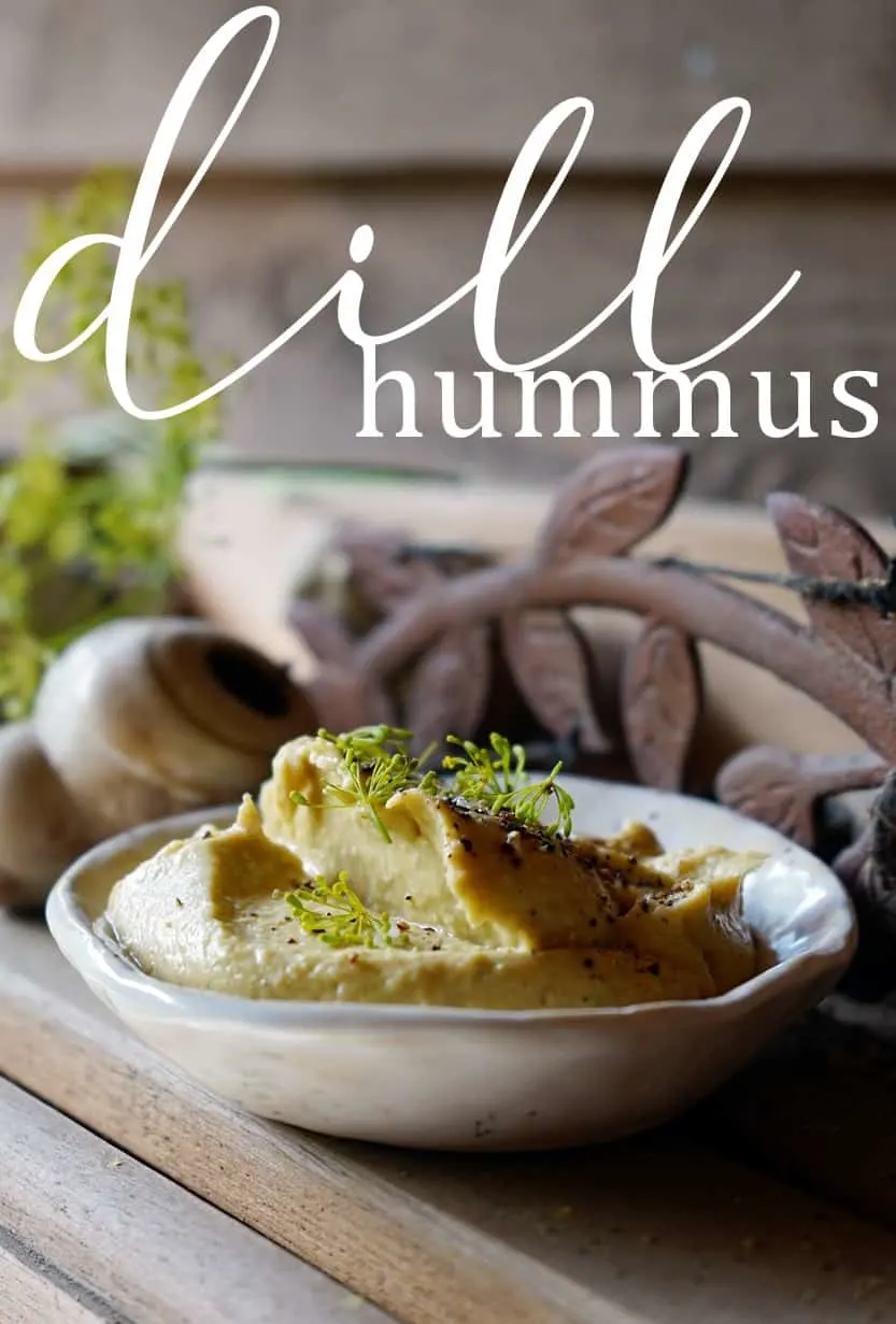 Dill Hummus Vegan Plant Based Recipe Easy delicious recipe from Planted365 Simple and Healthy #veganrecipe #hummus #letsmakehummus #plantbasedrecipe