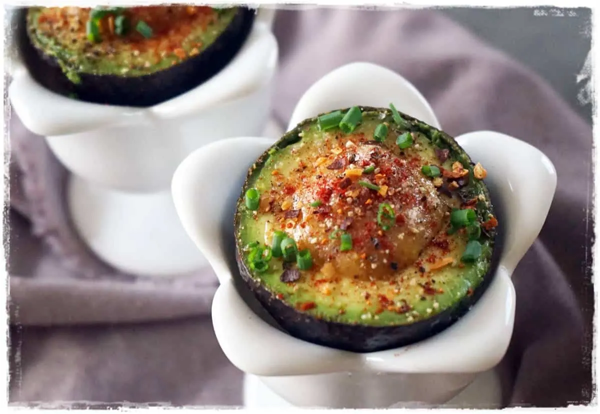 Poached Avocados in Egg Cup