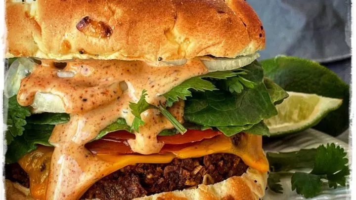 Image for Vegan Chorizo Burgers with Spicy Maple Lime Mayo