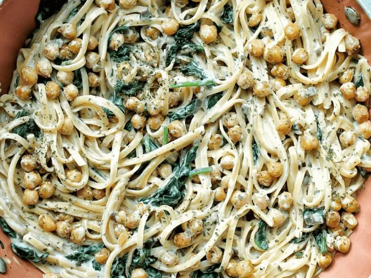 Image for Vegan Creamy Chickpea Pasta with Spinach