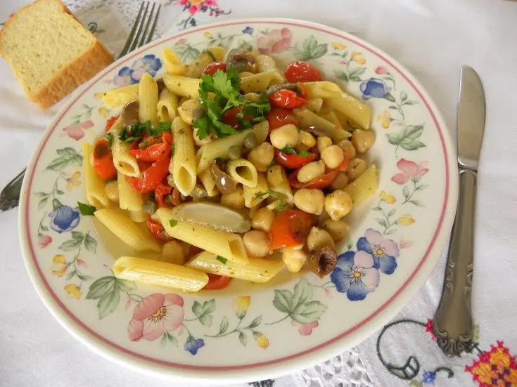 Image for Whole Wheat Penne with Chickpeas and Roasted Cherry Tomatoes
