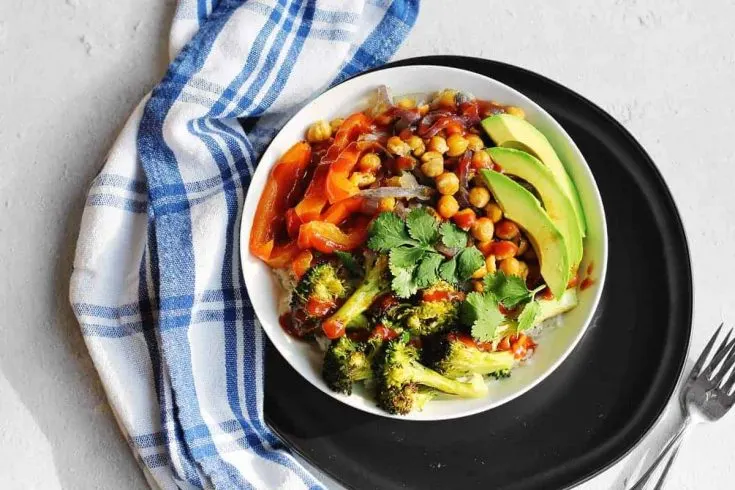 Image for Easy vegan bbq chickpea veggie rice bowl