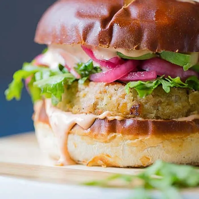 Image for One-Bowl Vegan Hummus Chickpea Burgers