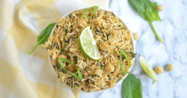 Image for Instant Pot Spinach Rice / Pulao
