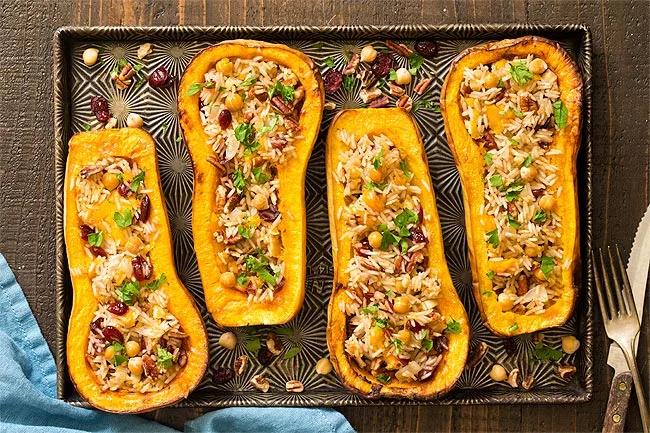 Image for Vegan Stuffed Butternut Squash (Thanksgiving For Two) - HITK