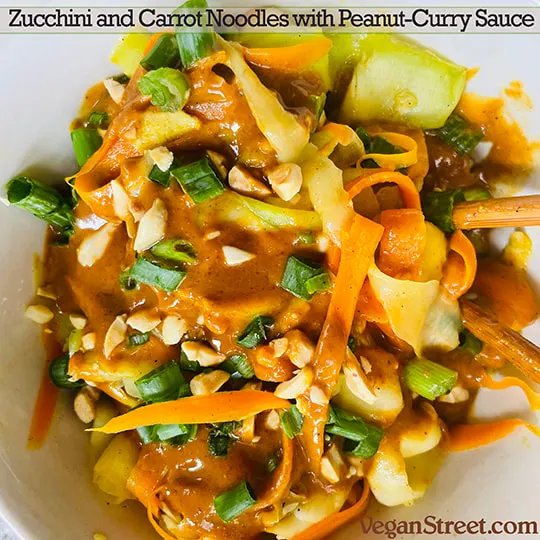 Image for Zucchini and Carrot Noodles with Peanut-Curry Sauce